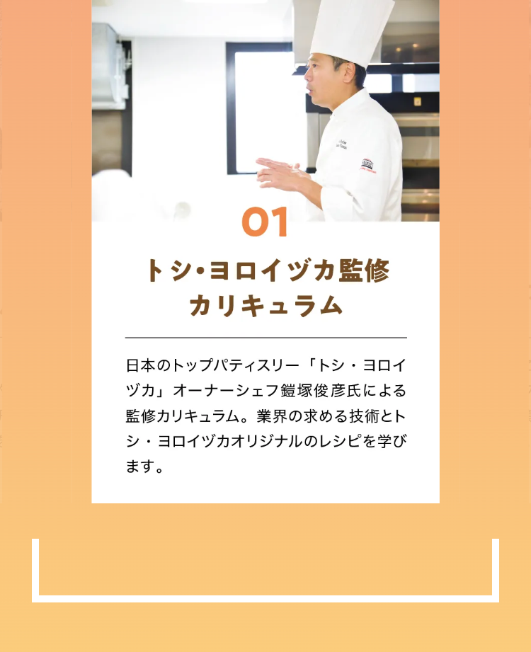 01
トシ・ヨロイヅカ監修
カリキュラム